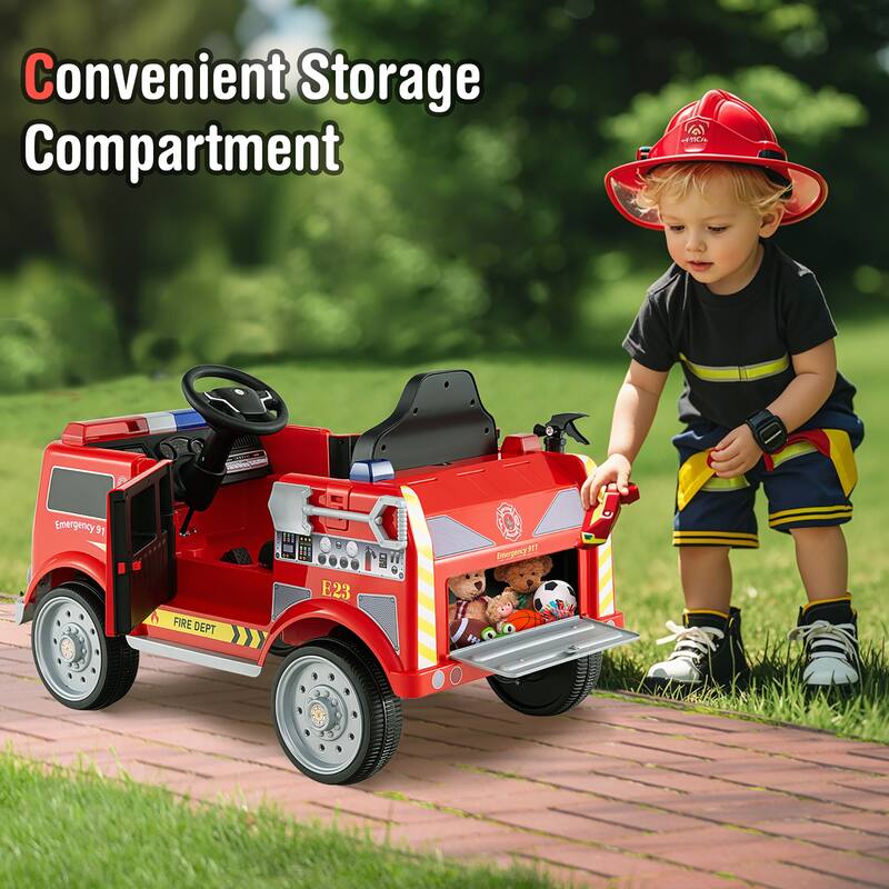 Gymax Kids Ride on Police Car 12V Battery Powered Electric Vehicle w/