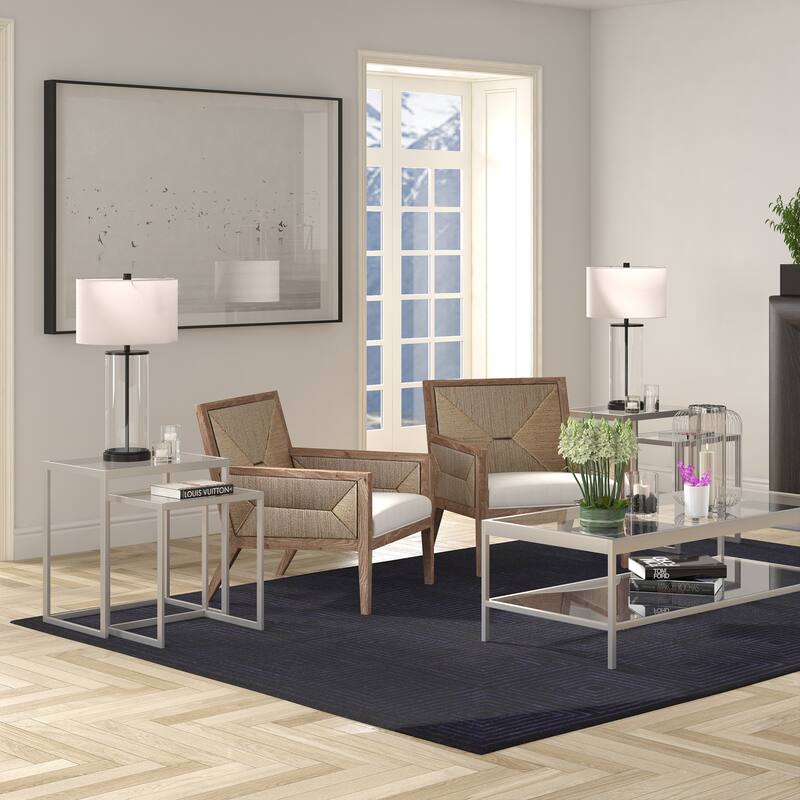 Rocco Rectangular Nested Side Table - 22" Wide