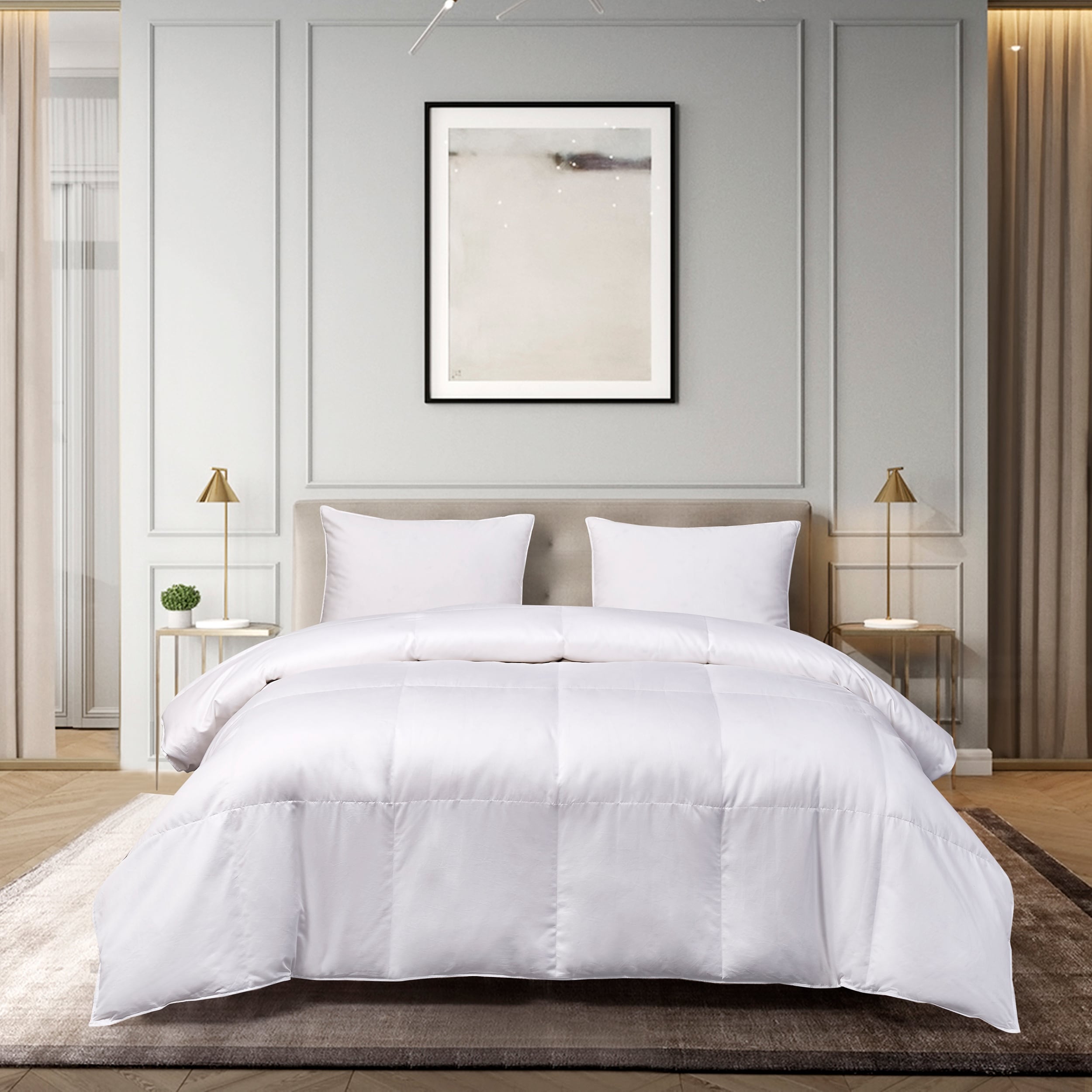 Hotel Grand 1000 Thread Count Cotton European White Down Comforter