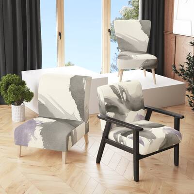 Designart "Minimal Geometric Gesture IV" Upholstered Transitional Accent Chair - Arm Chair