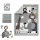 preview thumbnail 2 of 6, Lambs & Ivy Urban Jungle Animals Gray/Brown/White Nursery 4-Piece Baby Crib Bedding Set