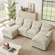 preview thumbnail 48 of 53, 113" Chenillle U Shaped Sectional Sofa with Toss Pillows