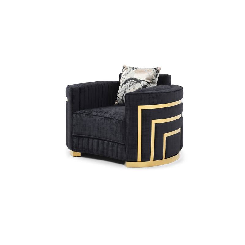 Soledad Black Polyester Accent Chair