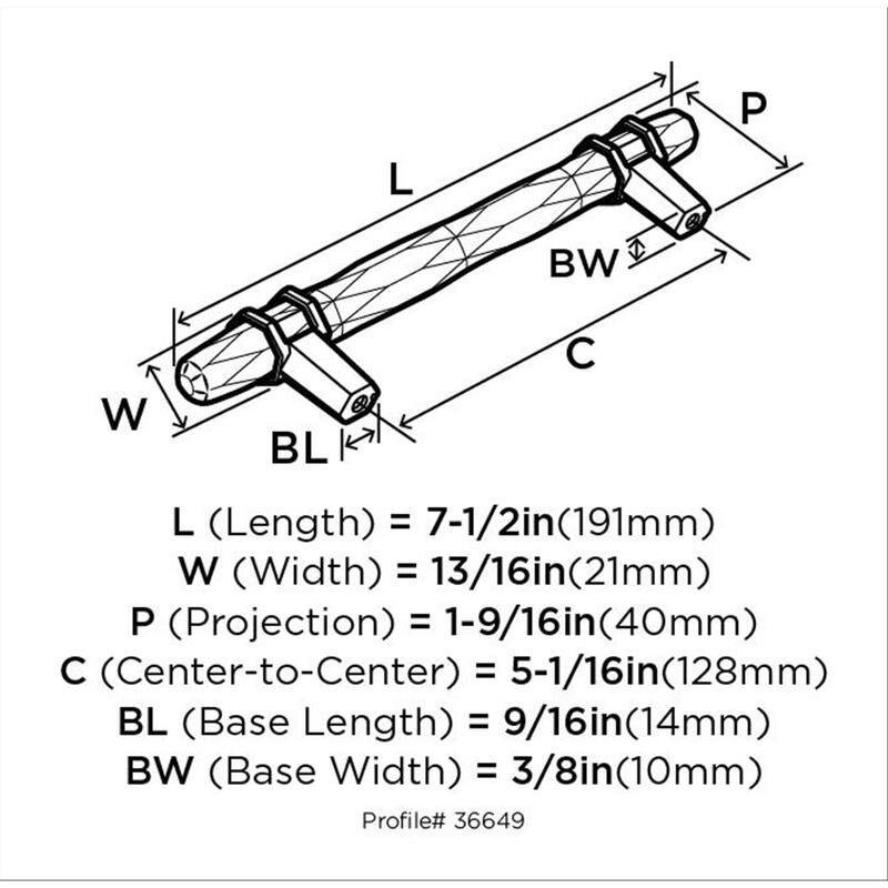 Carrione 5-1/16 in (128 mm) Center-to-Center Marble White/Polished Nickel Cabinet Pull - 5.0625