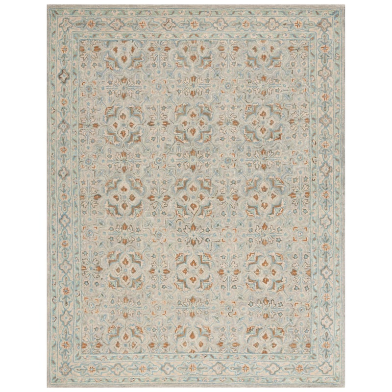 SAFAVIEH Handmade Heritage Damask Traditional Wool Rug - 8' x 10' - Green/Ivory
