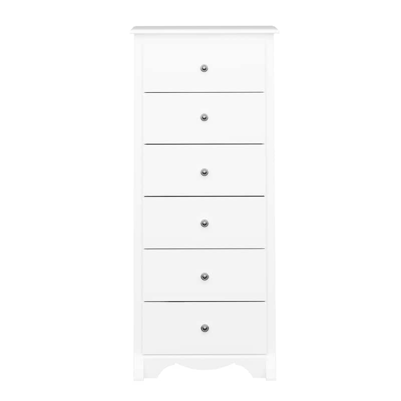 Prepac Monterey 6 Drawer Dresser for Bedroom, Tall Chest of Drawers, Bedroom Furniture, Clothes Storage and Organizer - White