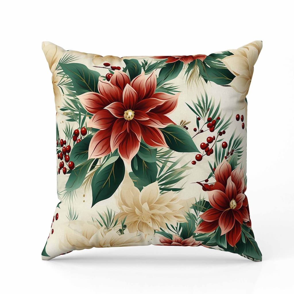 Holiday Sparkle Faux Suede Reversible Throw Pillow Red and Green