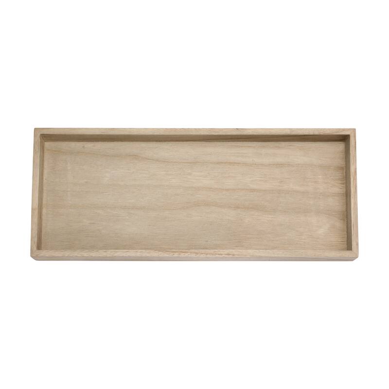 Mango Wood Tray with Candle Holders and Vases