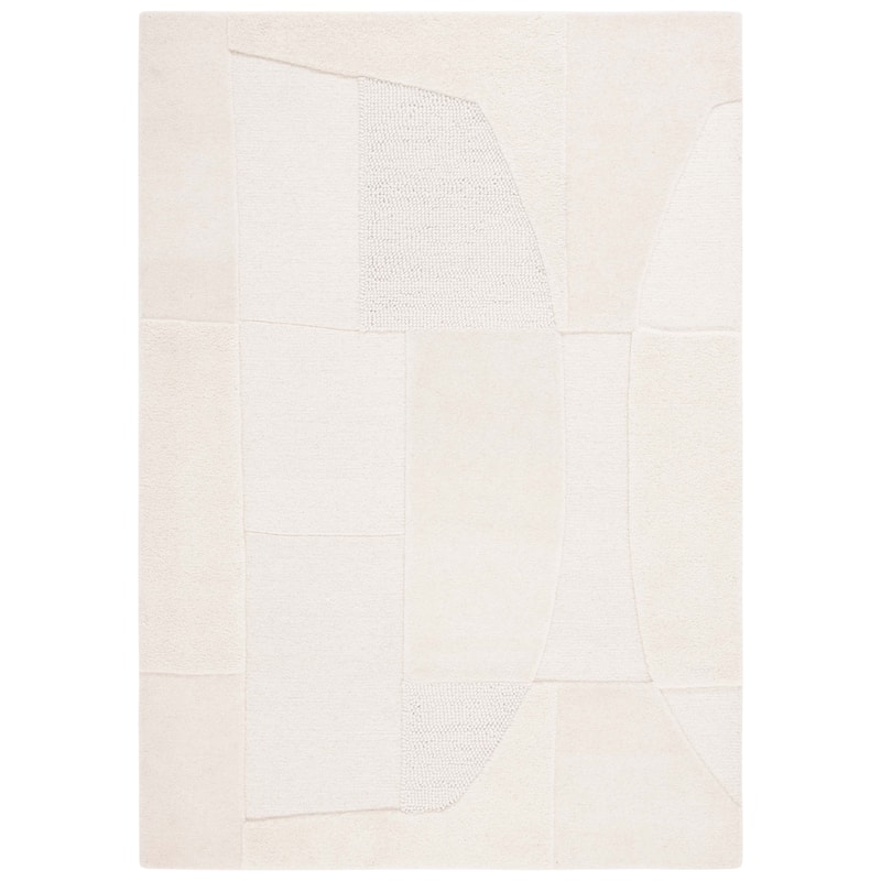 SAFAVIEH Handmade Ebony Herlaug Modern Wool Rug - 6' x 9' - Light Green/Ivory