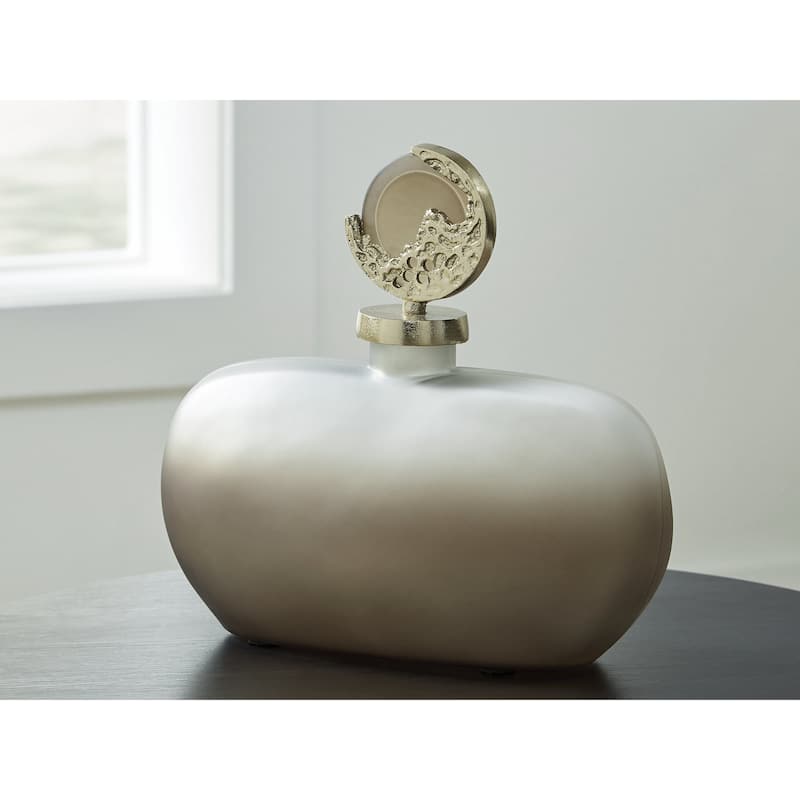 Signature Design by Ashley Acario Gold Finish Jar - 12" W x 5" D x 12" H