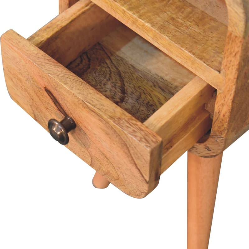 HomeRoots 16" Oak Solid Wood Square One Drawer Nightstand