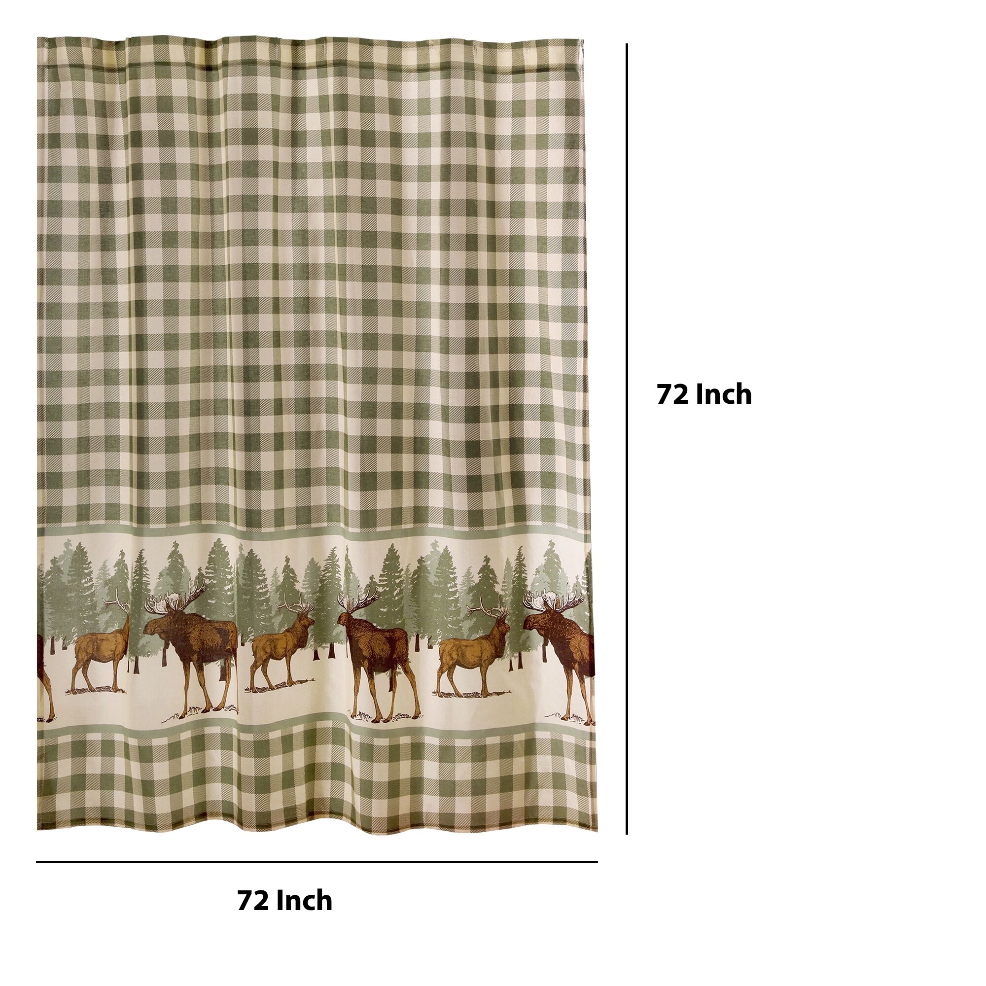 Fabric Shower Curtain With Plaid And Animal Print Green And Brown On Sale Overstock 31807255