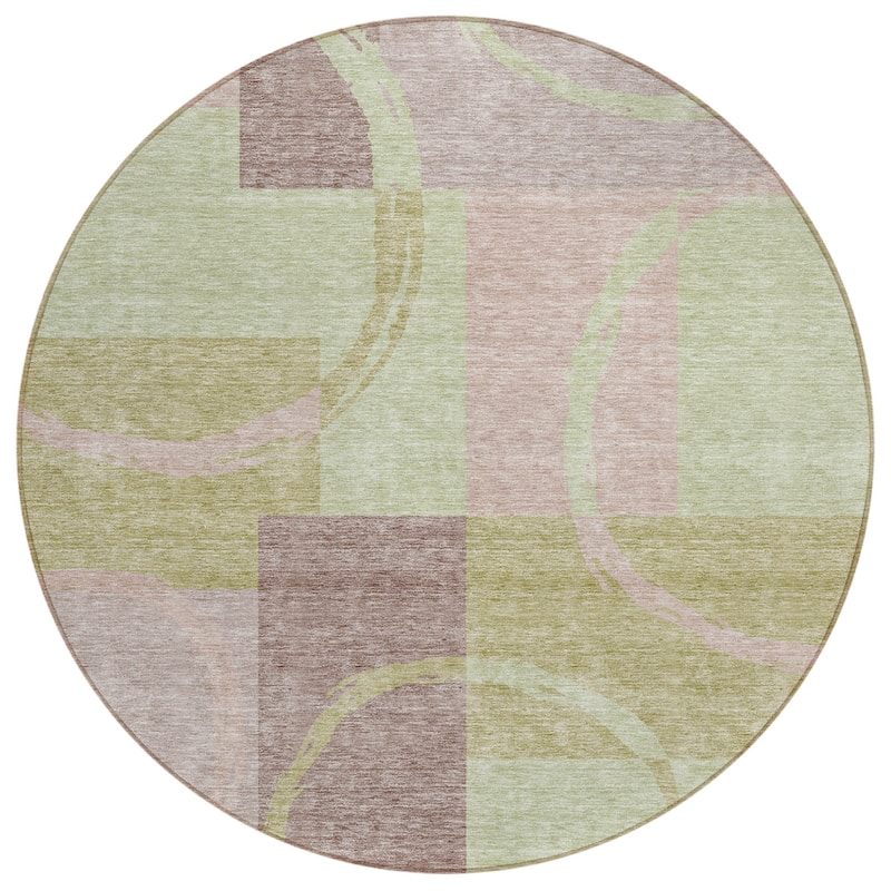 HomeRoots Abstract Modern Rectangle Outdoor Rug