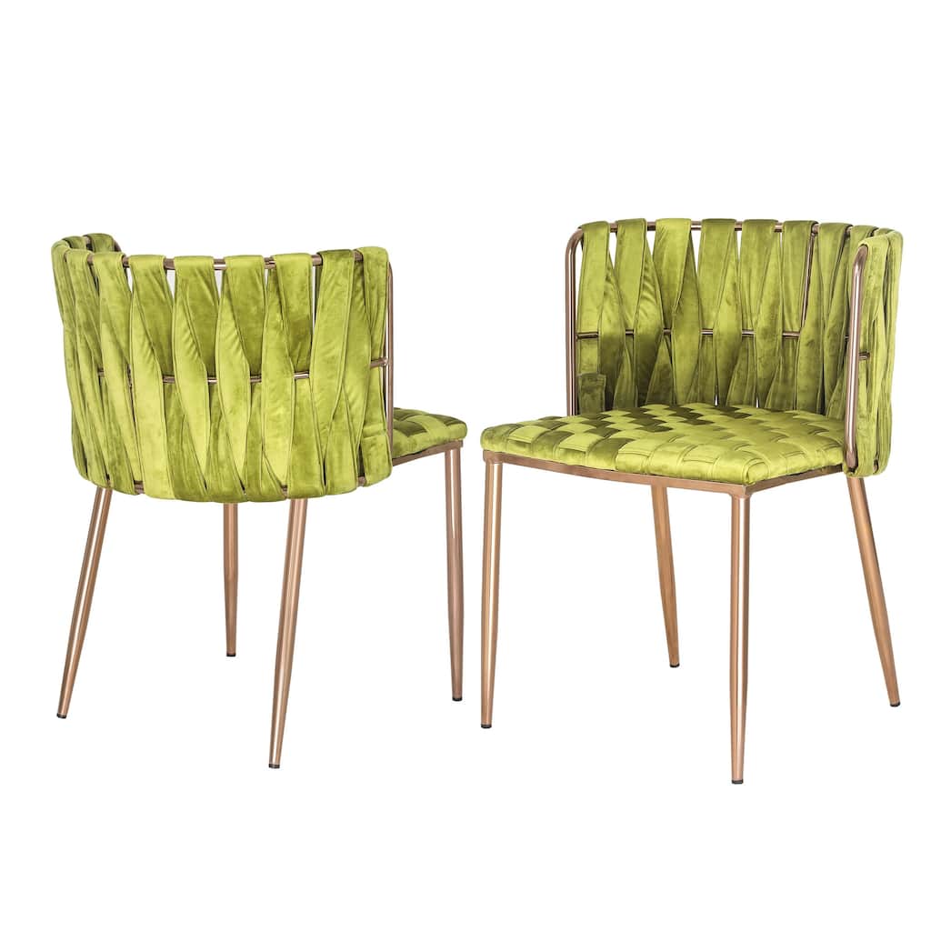 Adeco Set of 2 Velvet Accent Chairs for Living Room