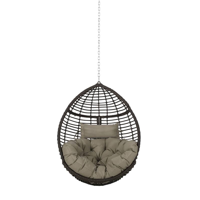 Adan Wicker Hanging Chair by Christopher Knight Home - 400 lb limit