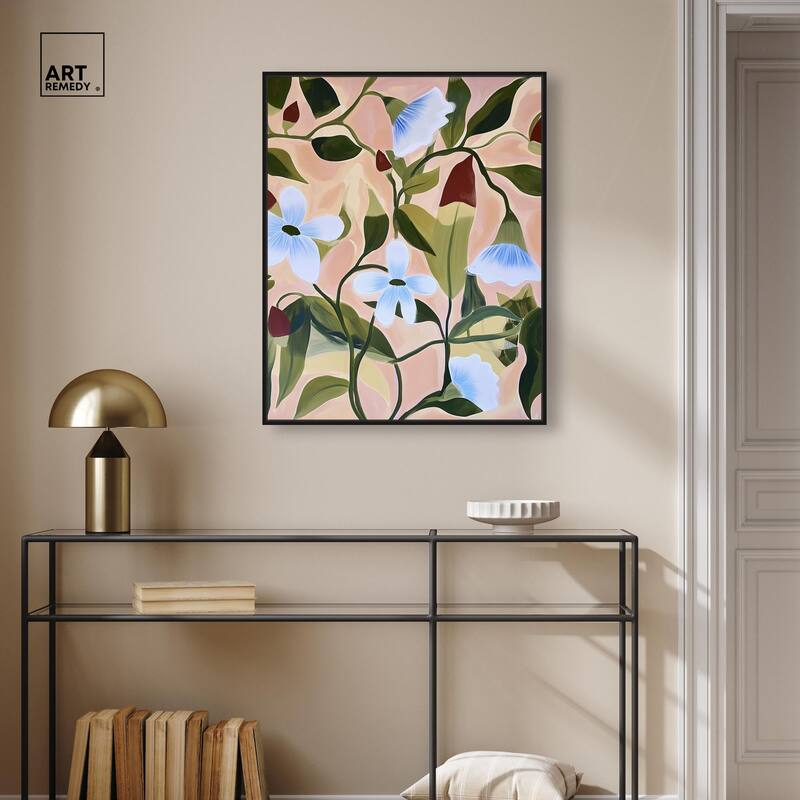 Bold Peach Petal Motif Canvas by Art Remedy