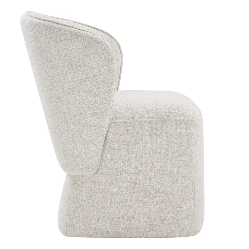 Kyle Morden Fabric Dining Room Chair with Casters Wrap-round Back