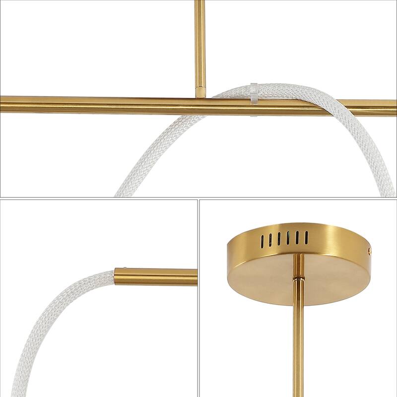 Lisette Contemporary Minimalist 360 Adjustable Silicone Neon Rope Dimmable Linear Integrated LED Flush Mount, by JONATHAN Y