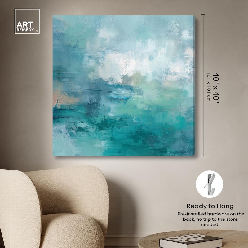 Green Blue II Canvas by Art Remedy, Gallery Wrapped
