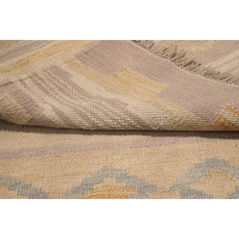 Hand Woven Oriental 100% Wool Carpet Southwestern Tribal Multi-Colored Kilim Runner Rug - 6' 3'' X 1' 10''