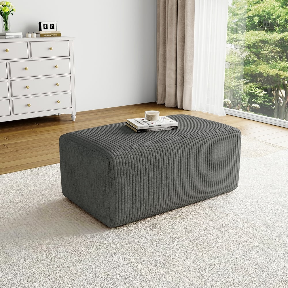 UIXE Oversize Corduroy Rectangle Ottomans And Poufs