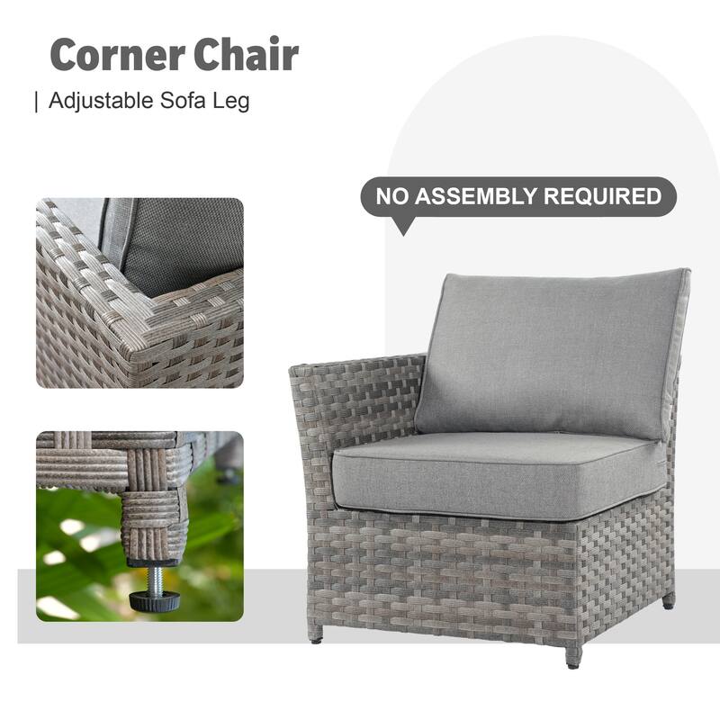 XIZZI 13-piece Outdoor Patio Wicker Furniture Set with Fire Table