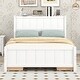 preview thumbnail 15 of 34, Full Size Platform Kids Bed with Drawers & Storage Shelves in Pine Wood, Blue