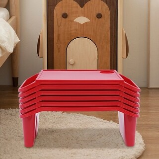 6-Pack Baby Kids Lap Desks Plastic Breakfast Trays with Side Pockets