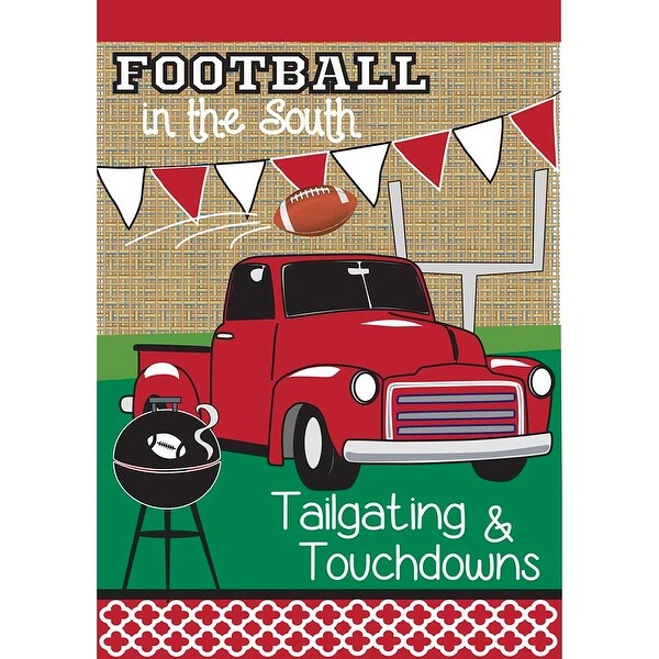 Red and White Double Sided Tailgating Burlap Garden Flag 18 x 13 - N/A