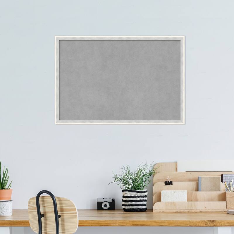 Amanti Art Paige White Silver Framed Magnetic Board