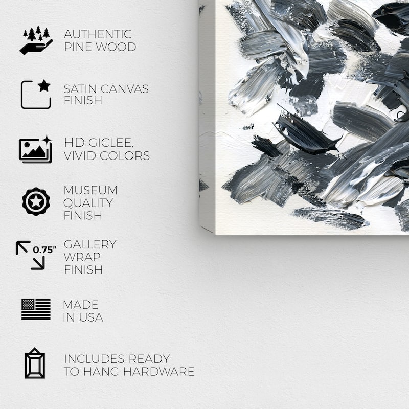 Wynwood Studio Abstract Herd of Zebras Black and Modern & Contemporary Wall Art Canvas Print
