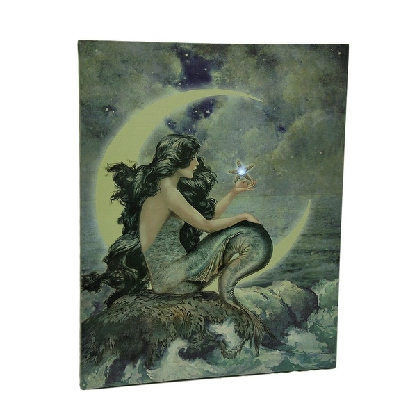 Shop Shining Star Vintage Finish Moon Mermaid LED Lighted ...
