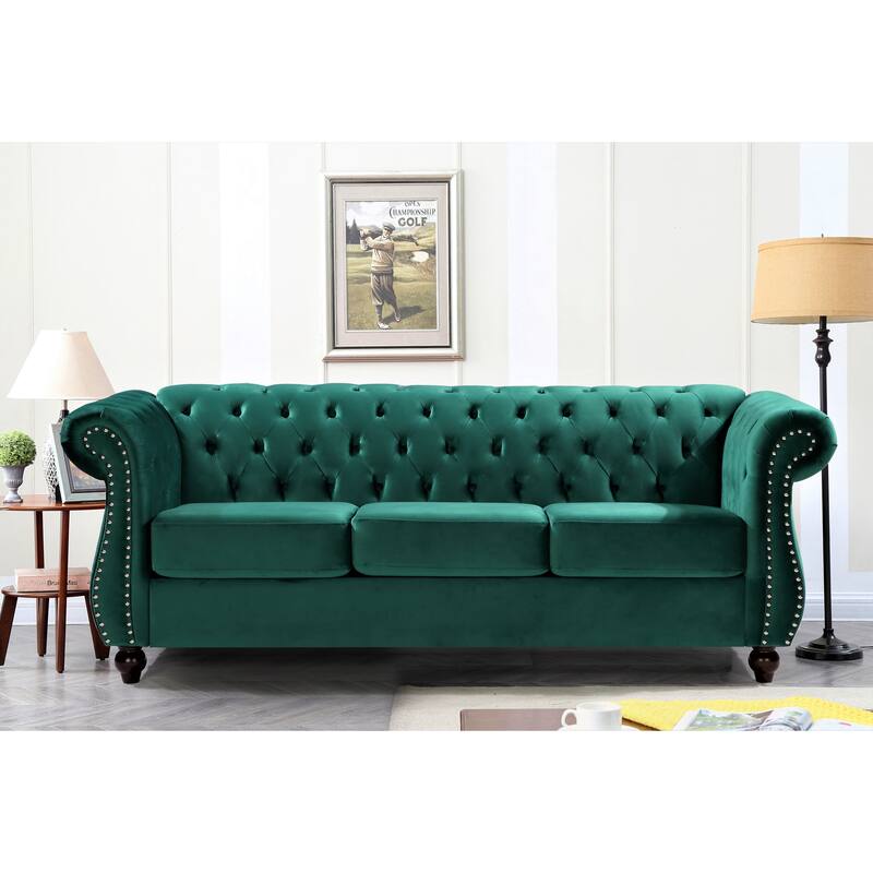 Kemos Velvet Chesterfield 2-piece Living Room Set