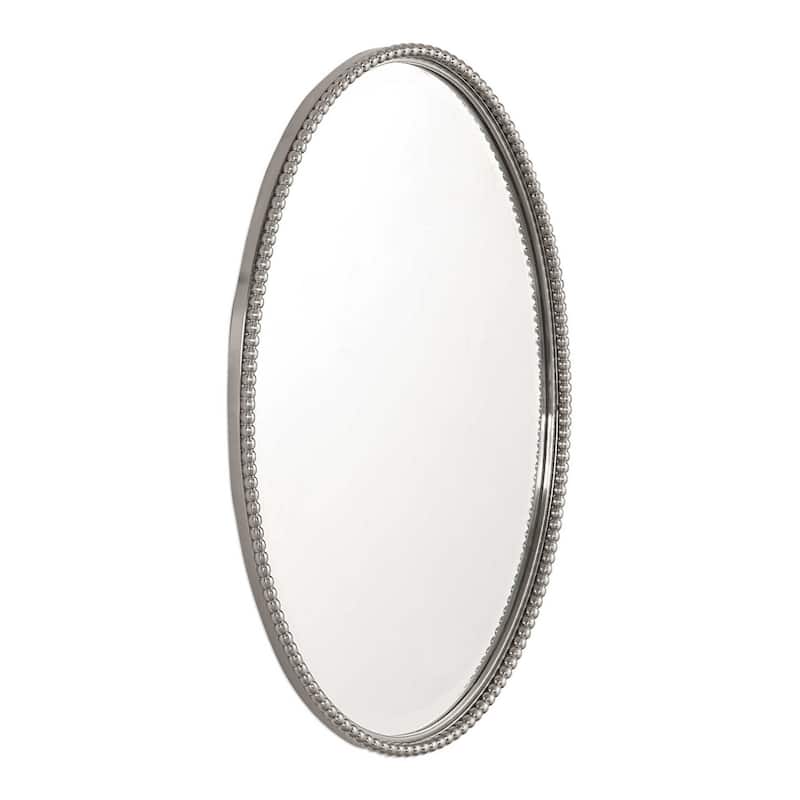 Uttermost Sherise 32" X 22" Contemporary Oval Beaded Frame Bathroom