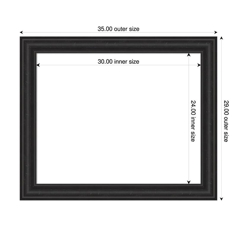 Amanti Art Shipwreck Black Framed Dry Erase Magnetic Board - 35 x 29 in - Shipwreck Black