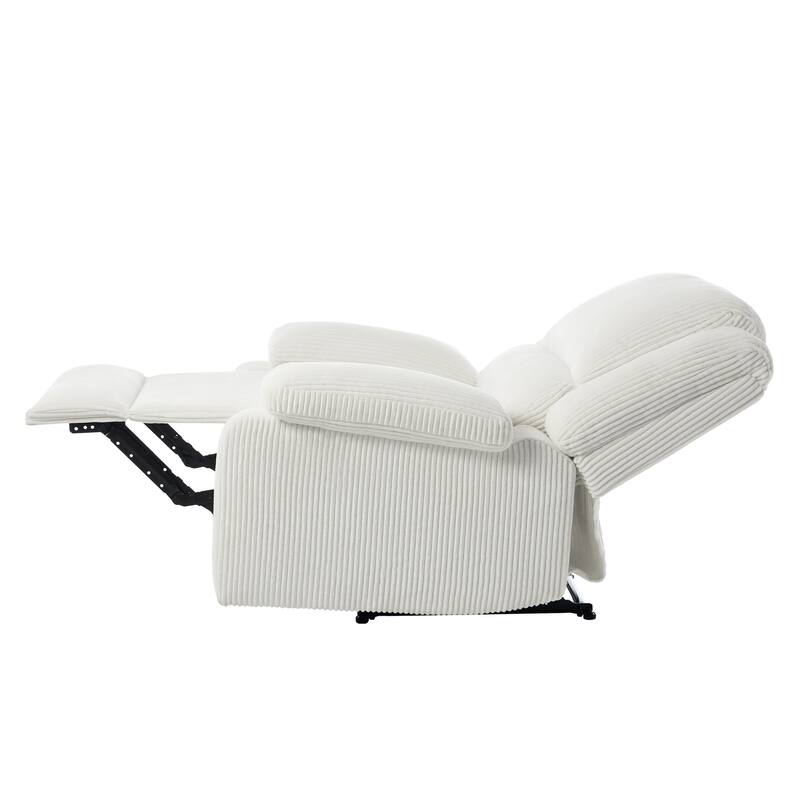 Vegan Leather Upholstered Push Back Manual Recliner Chair