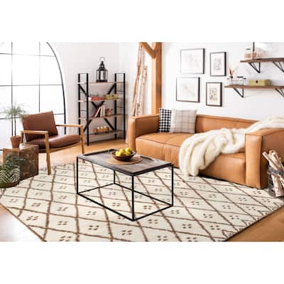 SAFAVIEH Handmade Casablanca Shag Chhanda Tribal Wool Rug