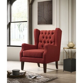Irwin Linen Button Tufted Wingback Chair