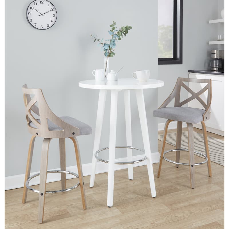 The Gray Barn Charlotte 26" Fixed-Height Counter Stool with Bent Wood Legs (Set of 2)
