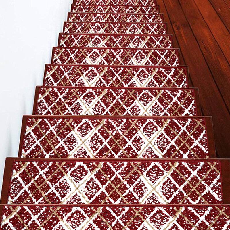 SUSSEXHOME Modern Collection Stair Treads - 4-PACK - Red