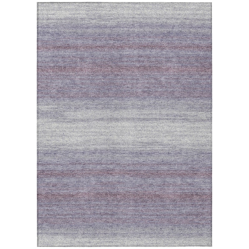 Machine Washable Indoor/ Outdoor Ombre Stripe Chantille Rug