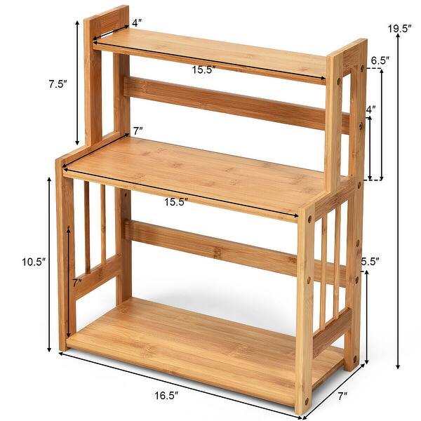 3 Tier Bamboo Spice Rack Storage Organizer with Adjustable Shelf - Bed ...