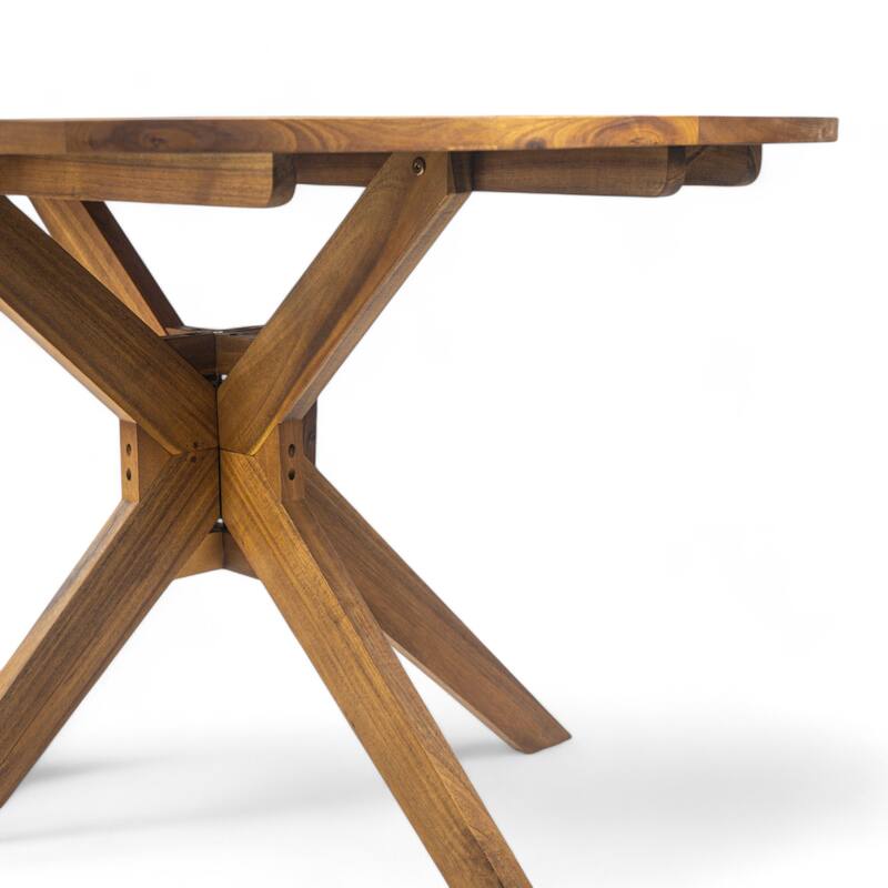 Stamford Outdoor Round Acacia Dining Table by Christopher Knight Home - 47.25" L x 47.25" W x 30.00" H