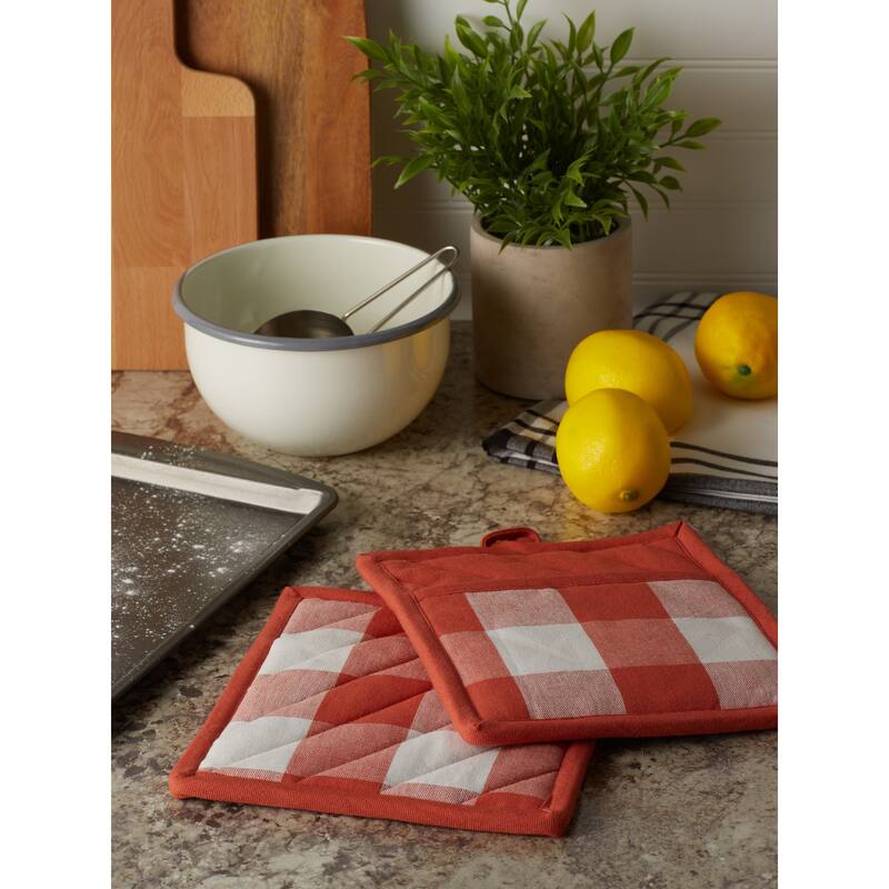 DII Vintage Red Buffalo Check Dishtowel (Set of 3)