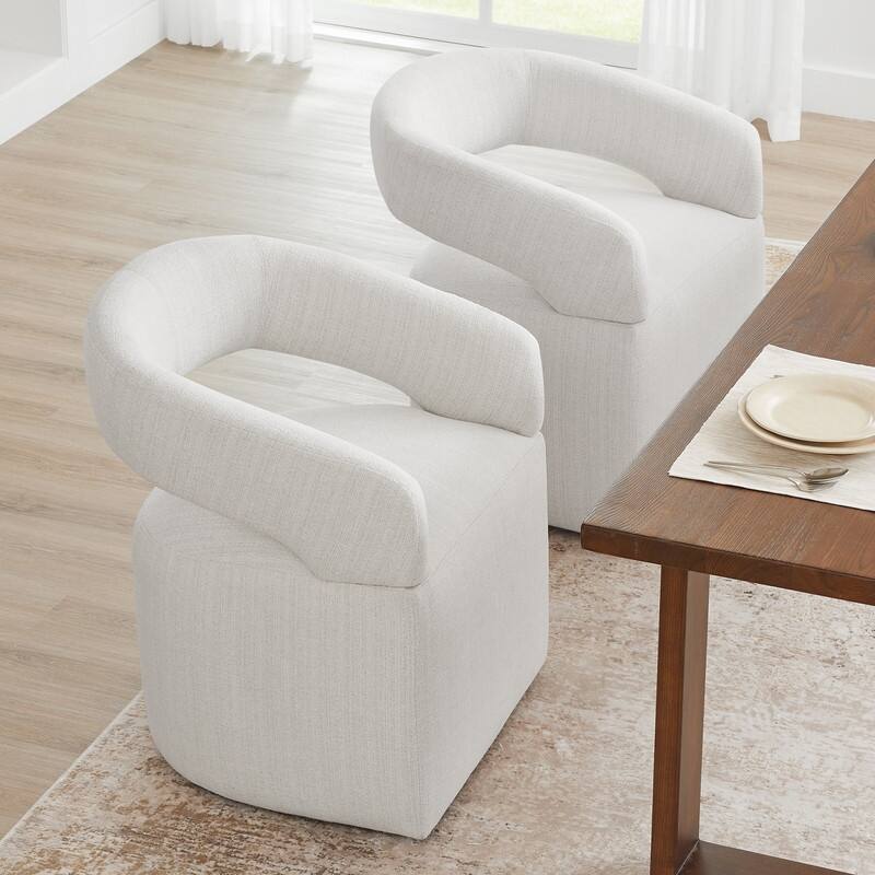 Spruce & Spring Parker Modern Mobile Dining Chair with Casters & Open Back