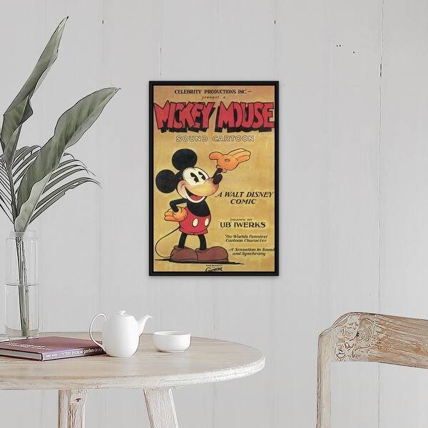 Shop Mickey Mouse 1930 Black Float Frame Canvas Art