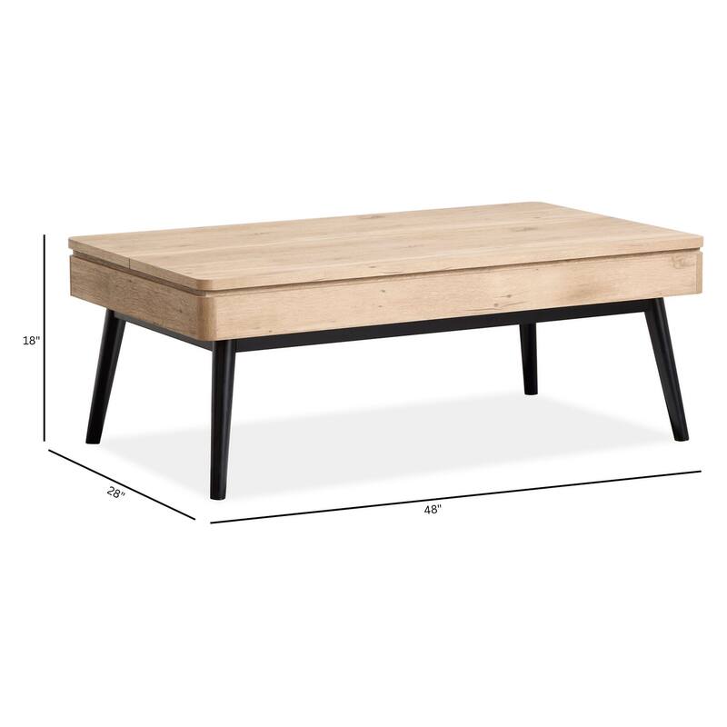 Magnussen Home Fletcher Driftwood Lift Top Storage Cocktail Table - 48''W x 28''D x 18''H