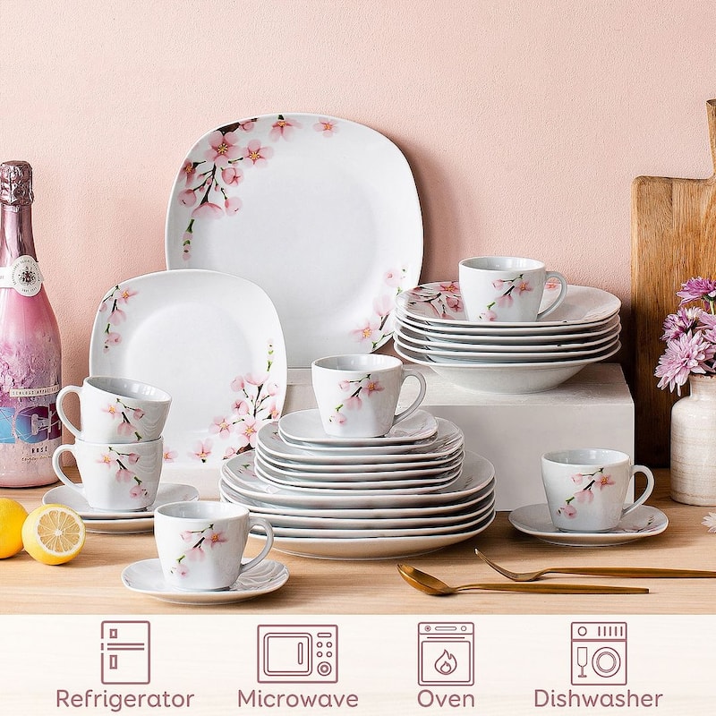 VEWEET Annie Flower Dinnerware Set (Service for 6)