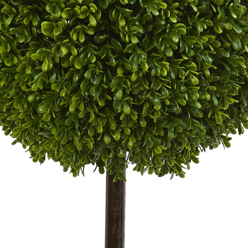 3ft Boxwood Ball Topiary Artificial Tree in Oval Planter with UV Resistant Lifelike Green Foliage for Home or Office