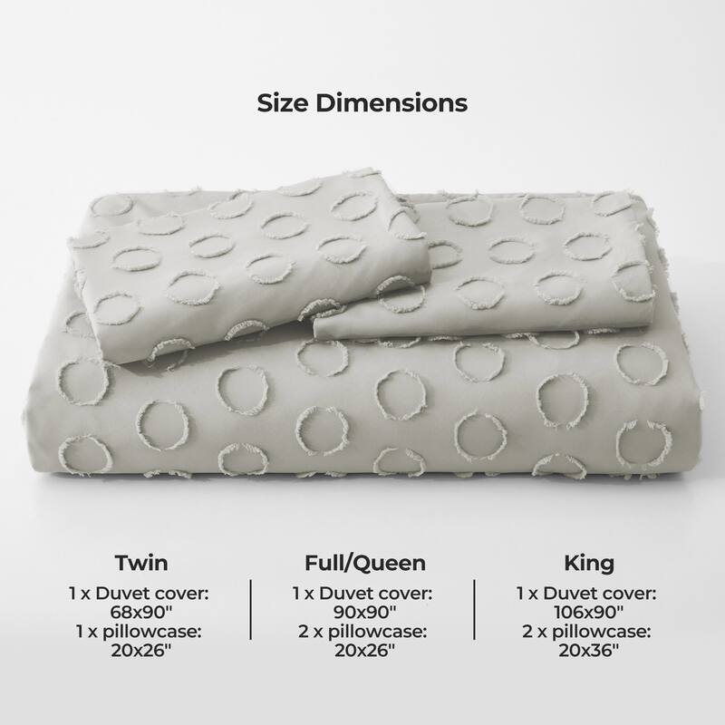 Stylish Full Polyester Clipped Geometric Duvet Cover & Pillowcase Set
